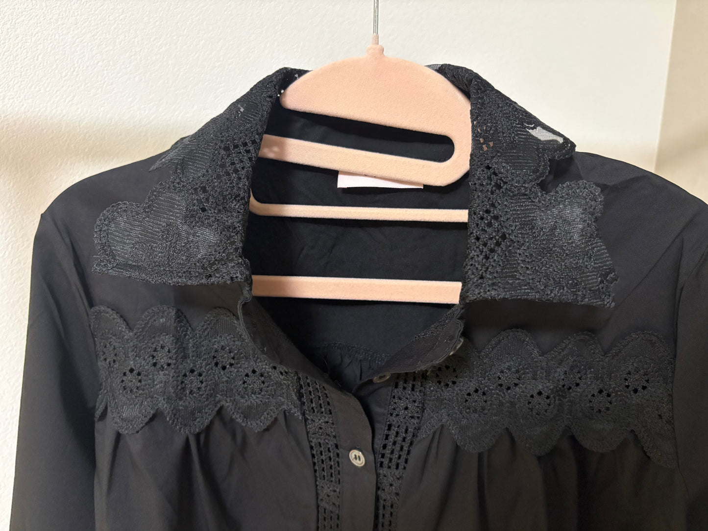 レース切替 シアーシャツブラウス