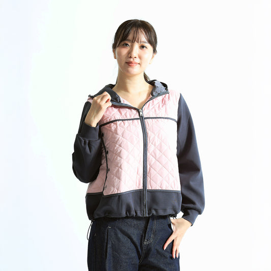 ハイブリッド・ダイヤモンドキルト フーデッドジャケット