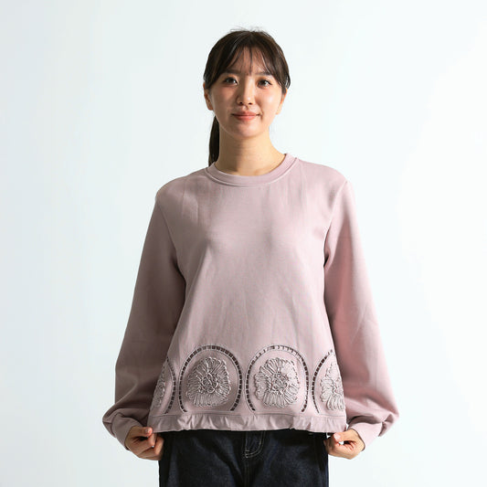 裾エンブロイダリー刺繍 ドローストリング デザイントレーナー