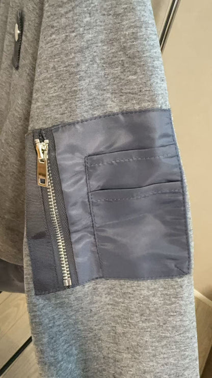 異素材切替デザイン スウェットプルオーバー（ユニセックス）