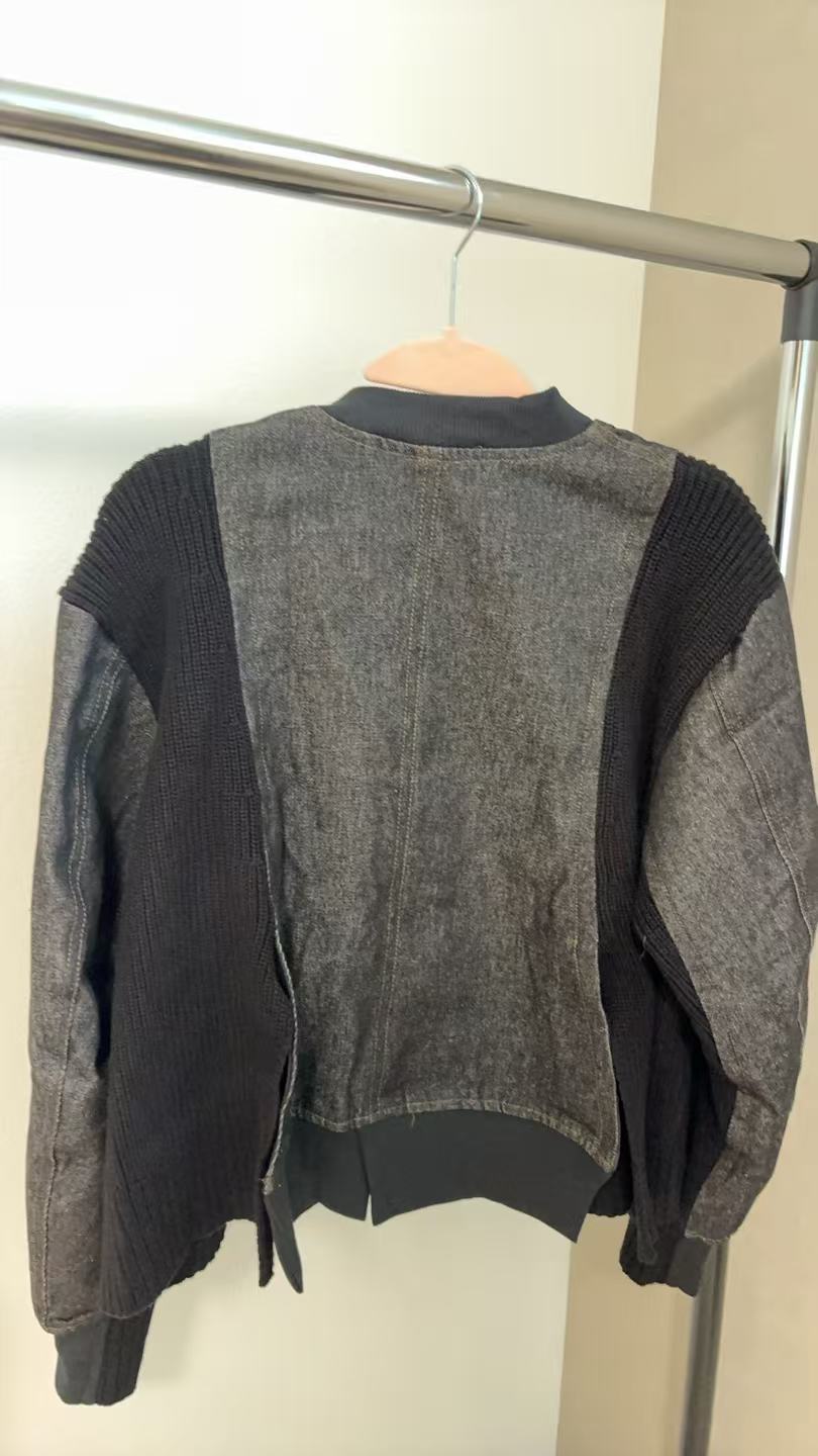 [Evolved MA-1] Denim x Rib Knit Hybrid Blouson