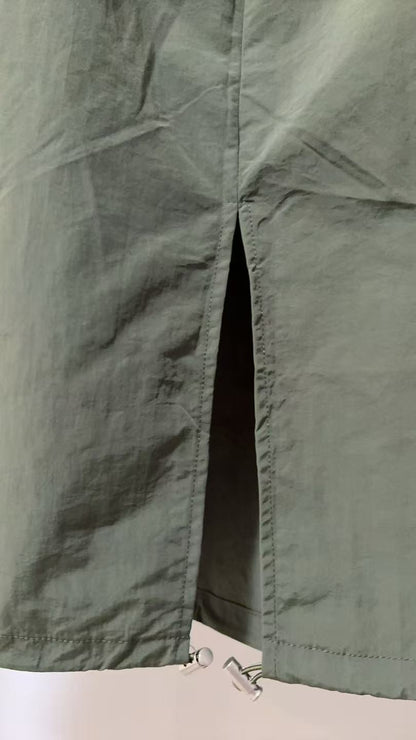 エスニック刺繍 レイヤード ラップデザイン ロングスカート / テック モード系 ワイドボトムス