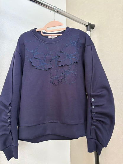 3Dモチーフ×袖ギャザー スウェットプルオーバー（全4色）