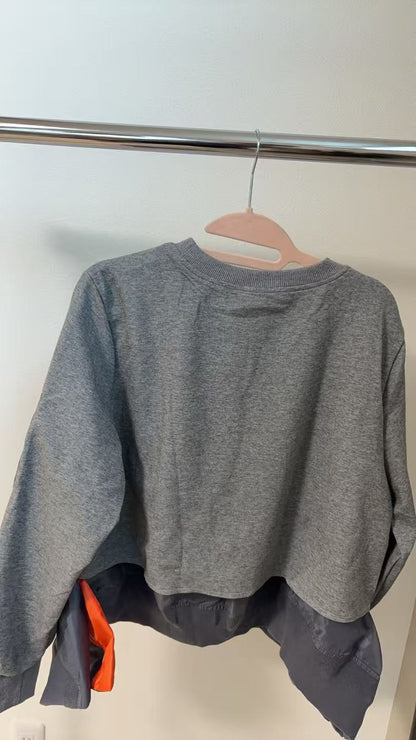 異素材切替デザイン スウェットプルオーバー（ユニセックス）