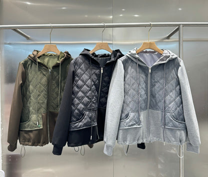 ハイブリッド・ダイヤモンドキルト フーディージャケット