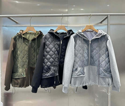 ハイブリッド・ダイヤモンドキルト フーディージャケット
