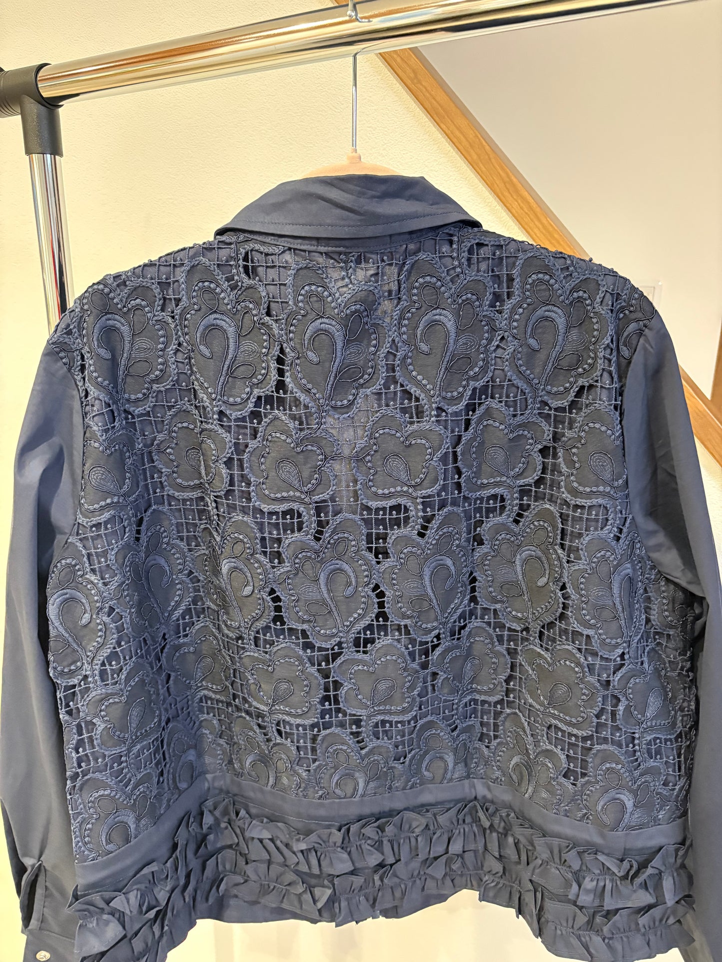 レースパネル ジップアップジャケット