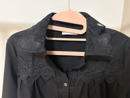 レース切替 シアーシャツブラウス