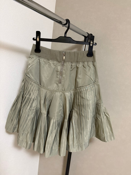 プリーツ切替 ミニスカート