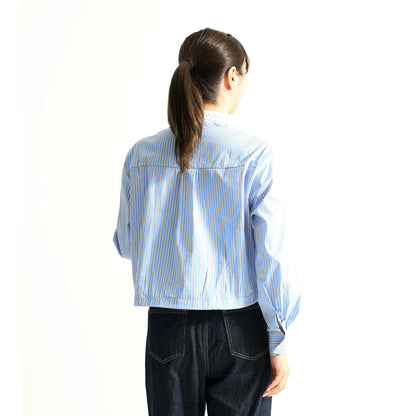 フラワーレース装飾 シャツブラウス