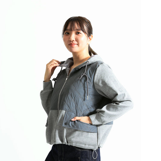 ハイブリッド・ダイヤモンドキルト フーディージャケット