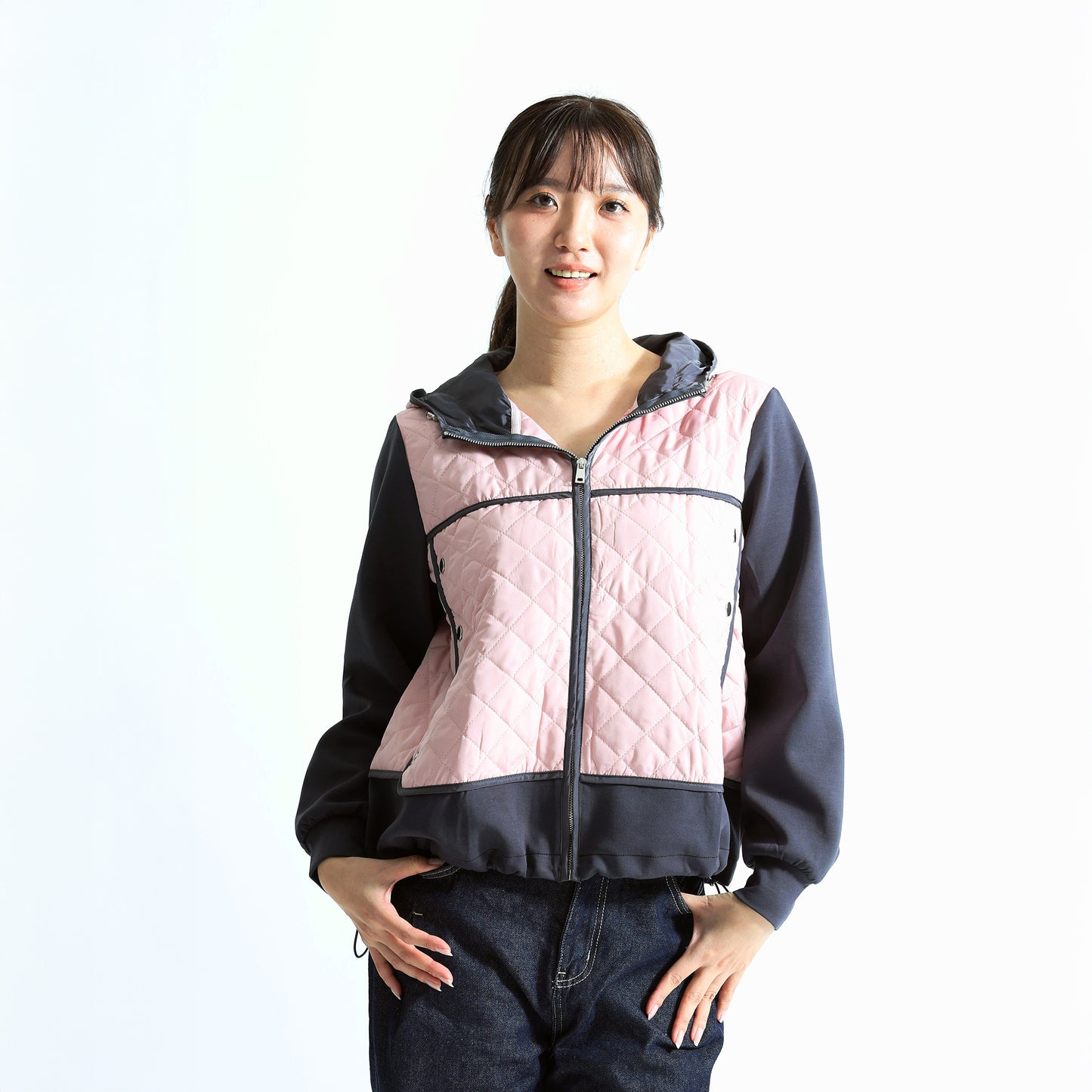 ハイブリッド・ダイヤモンドキルト フーデッドジャケット