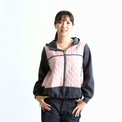 ハイブリッド・ダイヤモンドキルト フーデッドジャケット