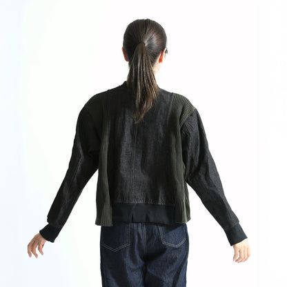 [Evolved MA-1] Denim x Rib Knit Hybrid Blouson