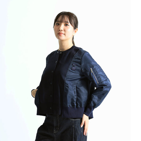 ハイブリッド ニット ボンバージャケット