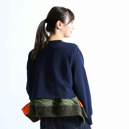 異素材切替デザイン スウェットプルオーバー（ユニセックス）