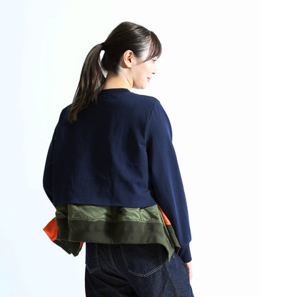 異素材切替デザイン スウェットプルオーバー（ユニセックス）