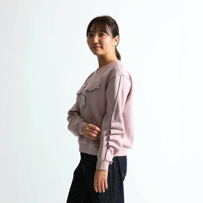 3Dモチーフ×袖ギャザー スウェットプルオーバー（全4色）