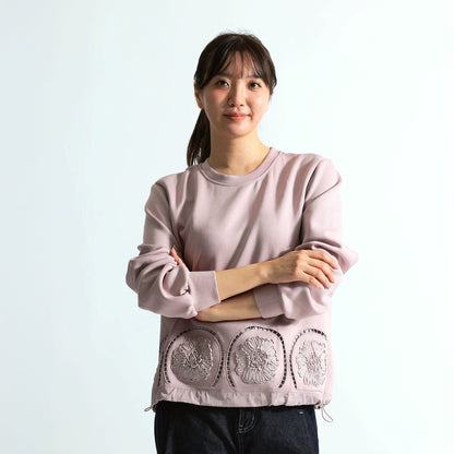 裾エンブロイダリー刺繍 ドローストリング デザイントレーナー