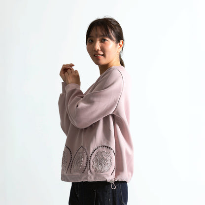 裾エンブロイダリー刺繍 ドローストリング デザイントレーナー