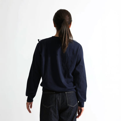 斜めシアーフリル バイカラーパイピング デザイントップス（全3色）