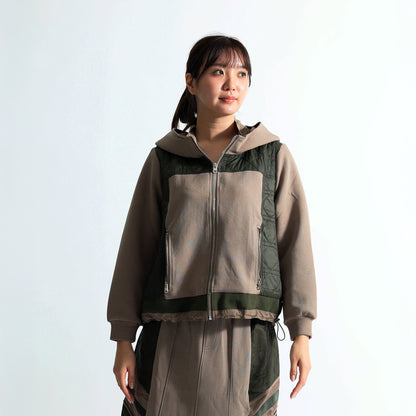 ハイブリッド・ダイヤモンドキルト フーデッドジャケット