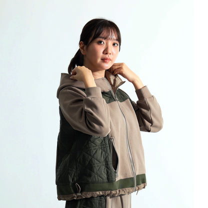 ハイブリッド・ダイヤモンドキルト フーデッドジャケット