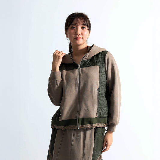 ハイブリッド・ダイヤモンドキルト フーデッドジャケット