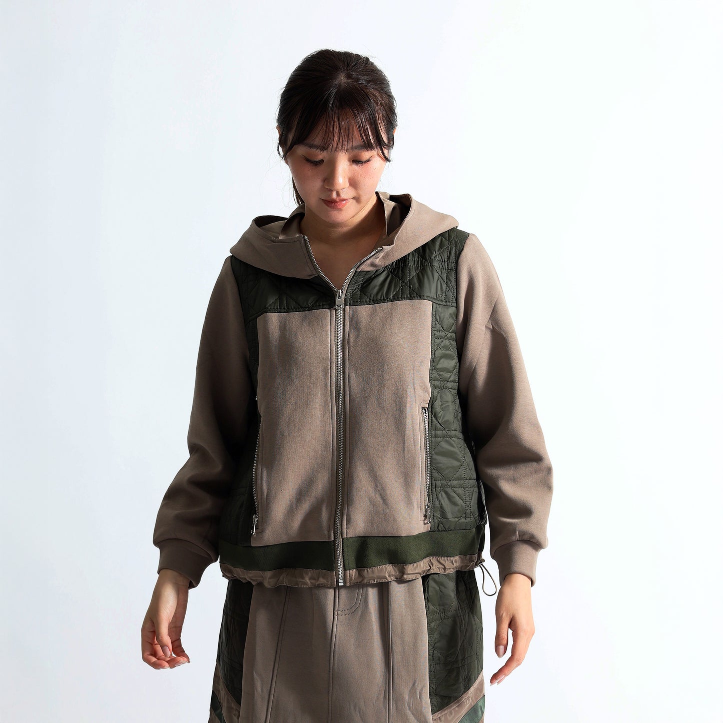 ハイブリッド・ダイヤモンドキルト フーデッドジャケット