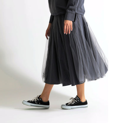 レース×チュール切替 イージーフレアスカート