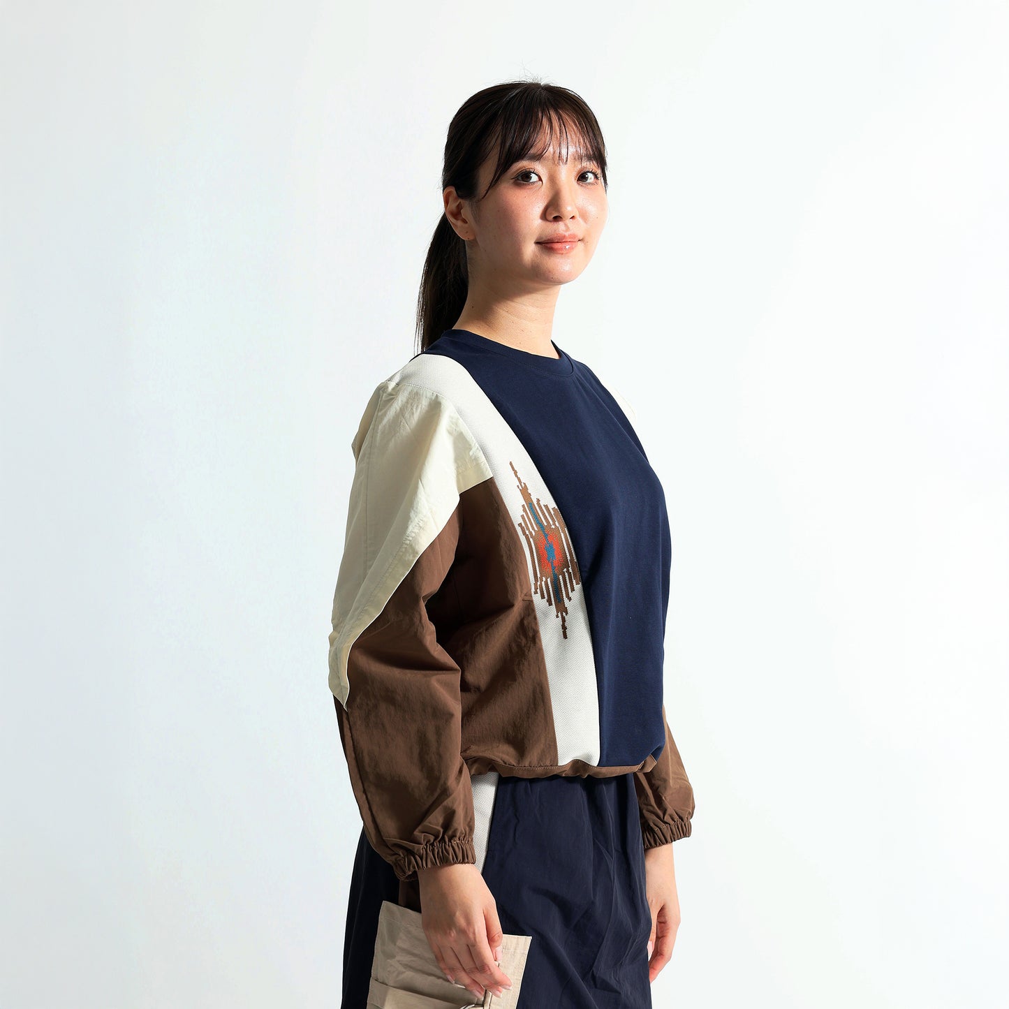配色切替デザイン プルオーバー