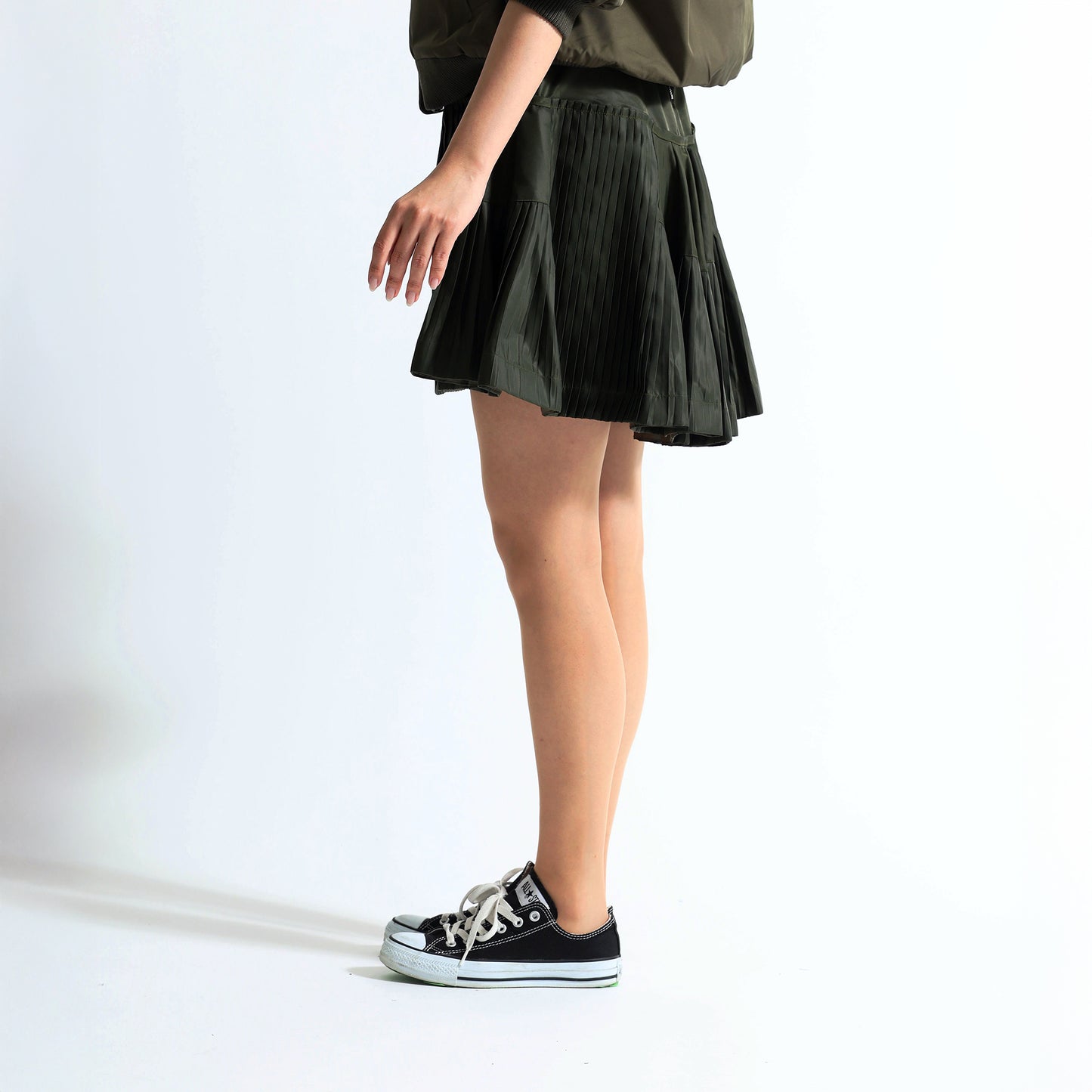 プリーツ切替 ミニスカート