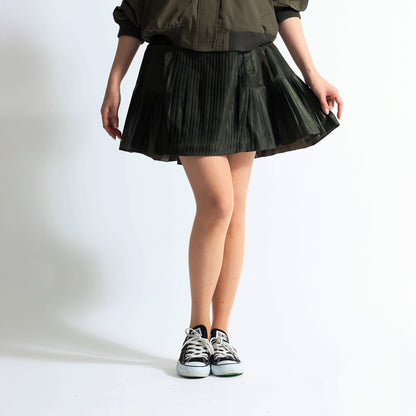 プリーツ切替 ミニスカート
