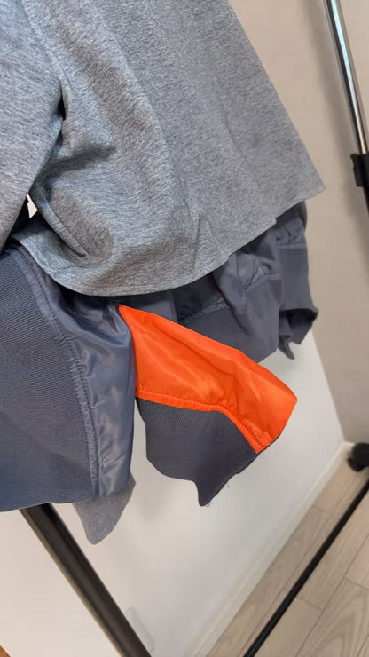 異素材切替デザイン スウェットプルオーバー（ユニセックス）