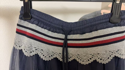 レース×チュール切替 イージーフレアスカート